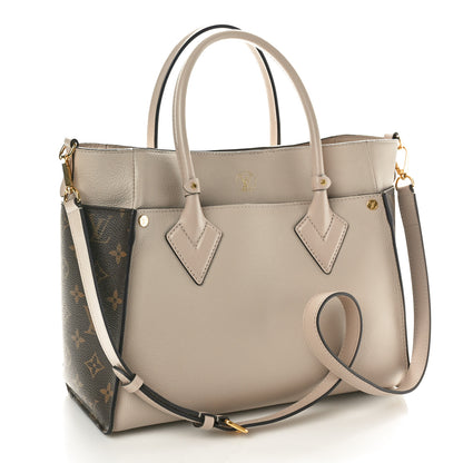 Louis Vuitton Calfskin Monogram On My Side MM Greige 3 of 9