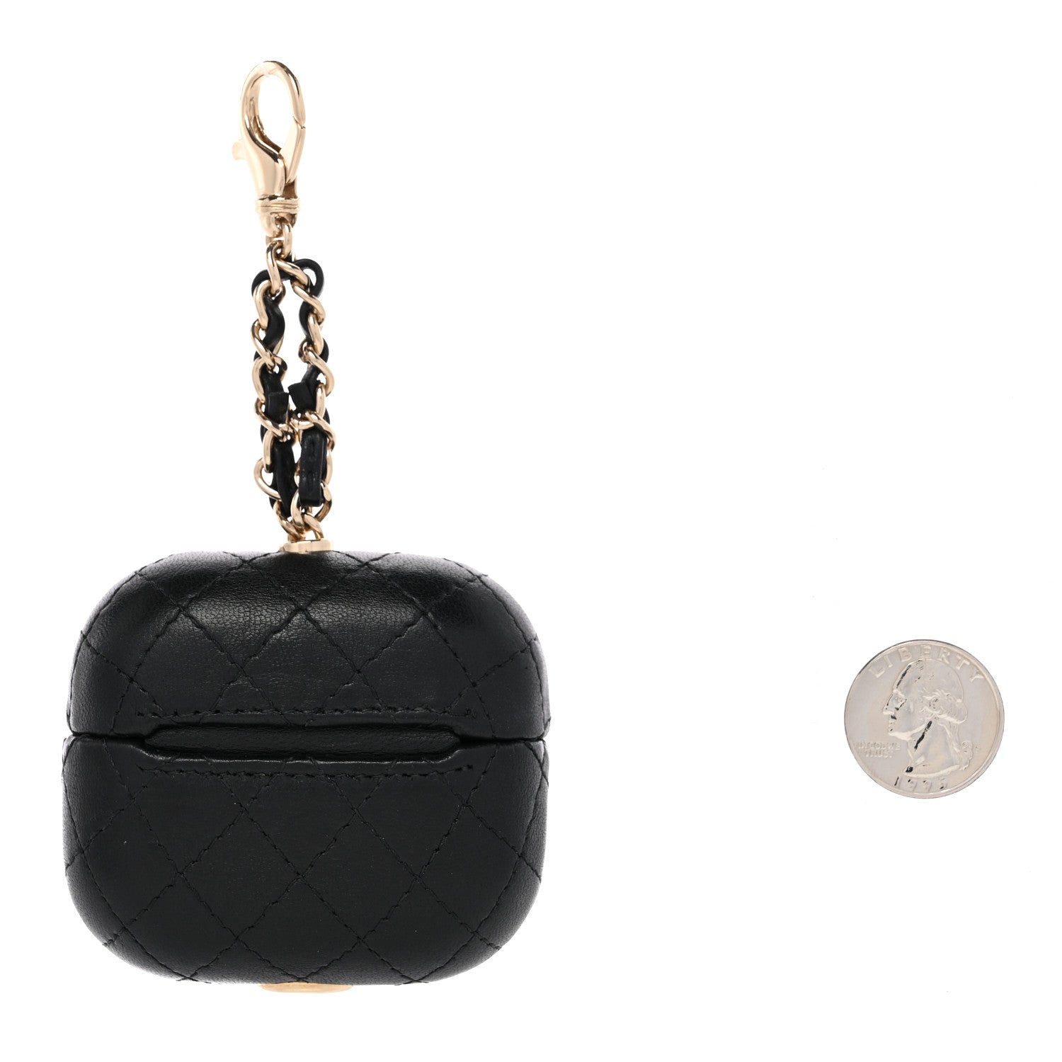 Chanel Lambskin Quilted Airpods Pro Case With Chain Black 2 of 6