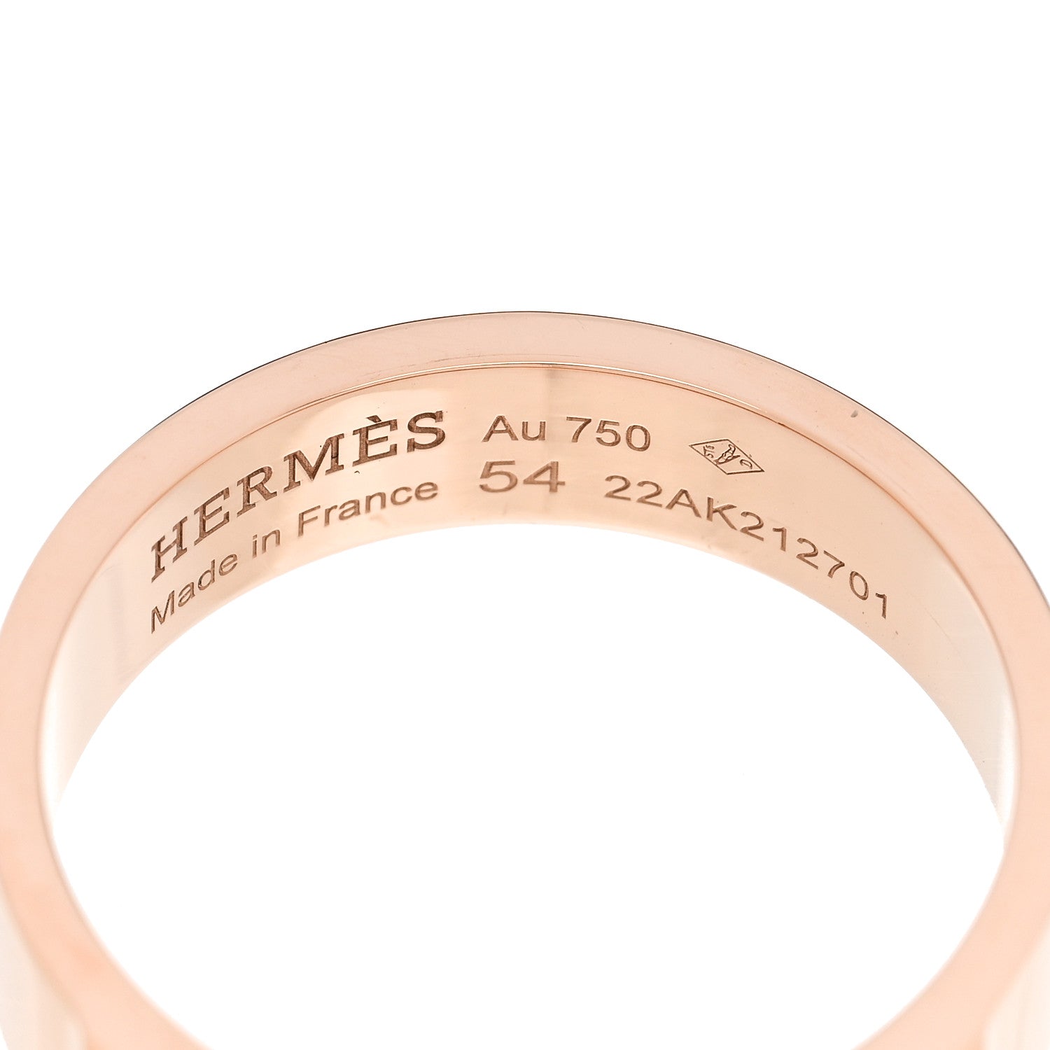 Hermes 18K Rose Gold PM Collier De Chien Ring 54 6.75 4 of 5