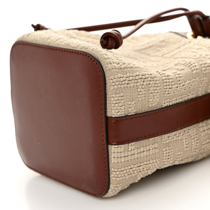 Fendi Sardinian Jacquard Vitello King F is Fendi FF 1974 Embroidered Mini Mon Tresor Bucket Bag Corda Praline 10 of 10
