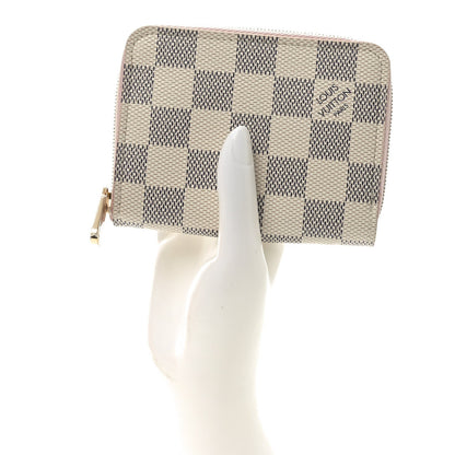 Louis Vuitton Damier Azur Zippy Coin Purse Rose Ballerine 2 of 7