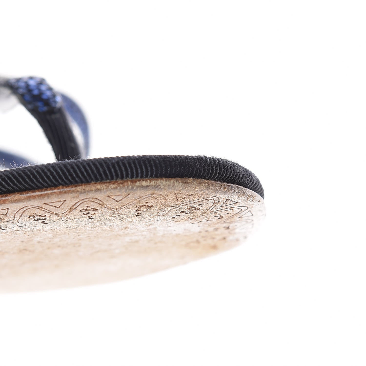 Chanel Glitter CC Thong Sandals 39.5 Dark Blue 15 of 16