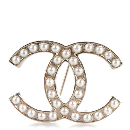 Chanel Pearl CC Brooch Silver 1 of 4