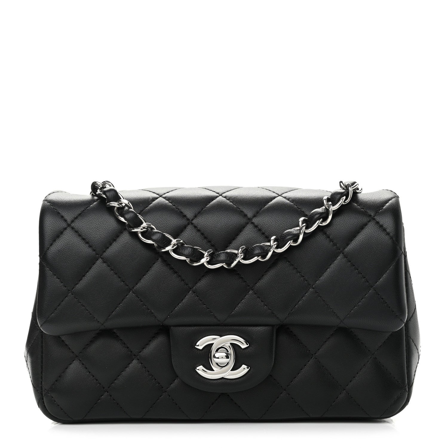 Chanel Lambskin Quilted Mini Rectangular Flap Black 1 of 11