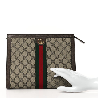 Gucci GG Supreme Monogram Web Ophidia Pouch Brown 2 of 11