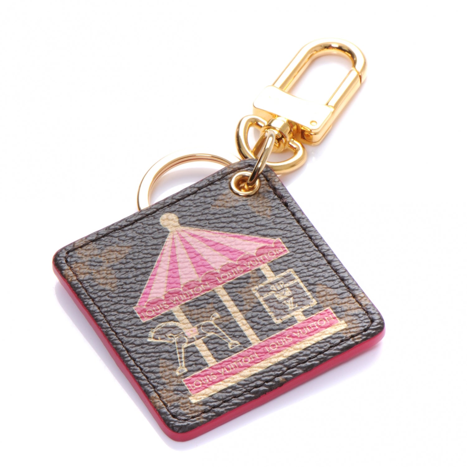 Louis Vuitton Monogram Illustre Carousel Bag Charm Key Ring Pink 1 of 3