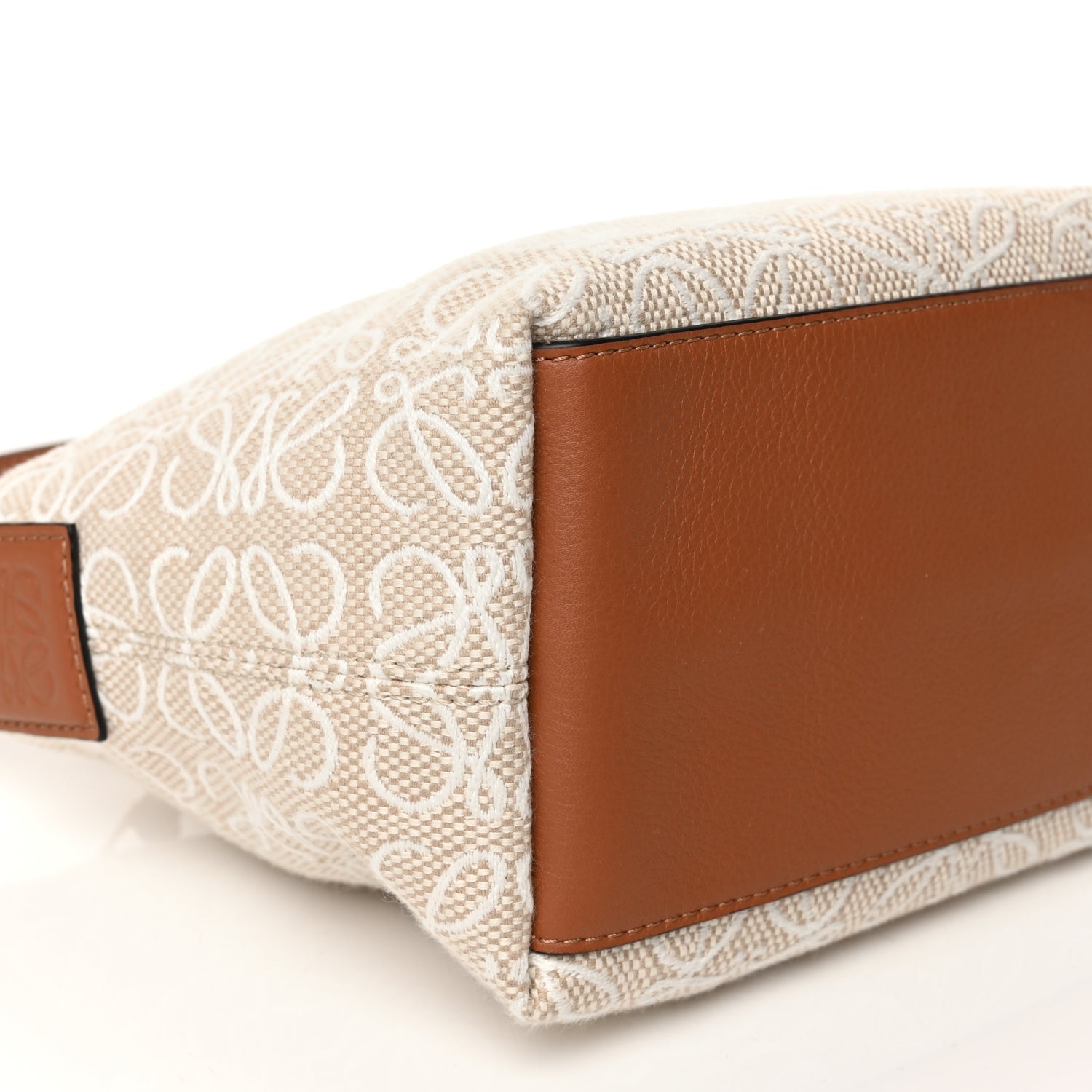 Loewe Jacquard Anagram Calfskin Small Cubi Bag Ecru Tan 8 of 9