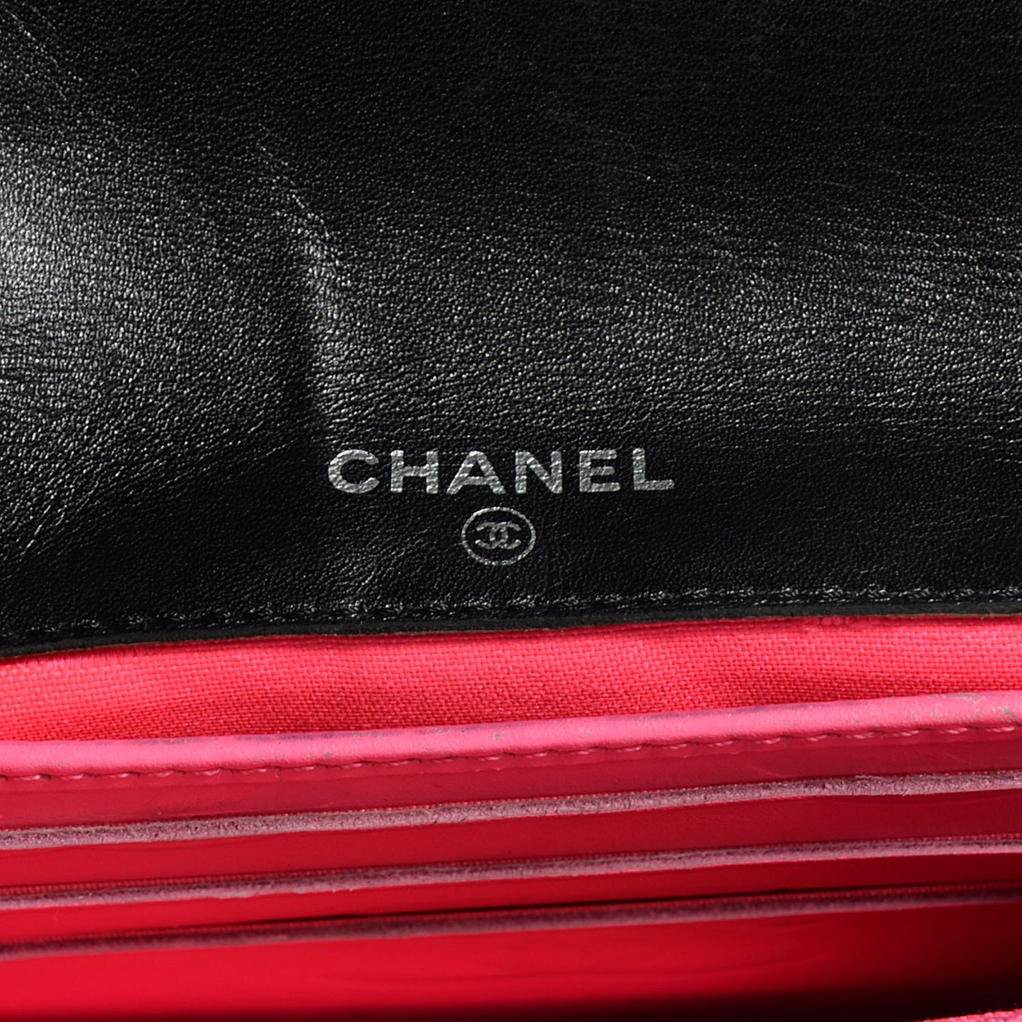 Calfskin Quilted Cambon Flap Wallet Black