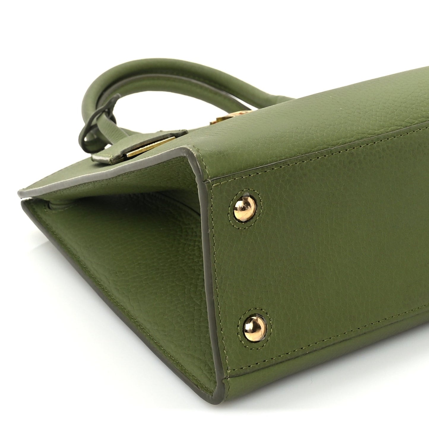 Grained Calfskin Mini Frances Tote Spruce Green