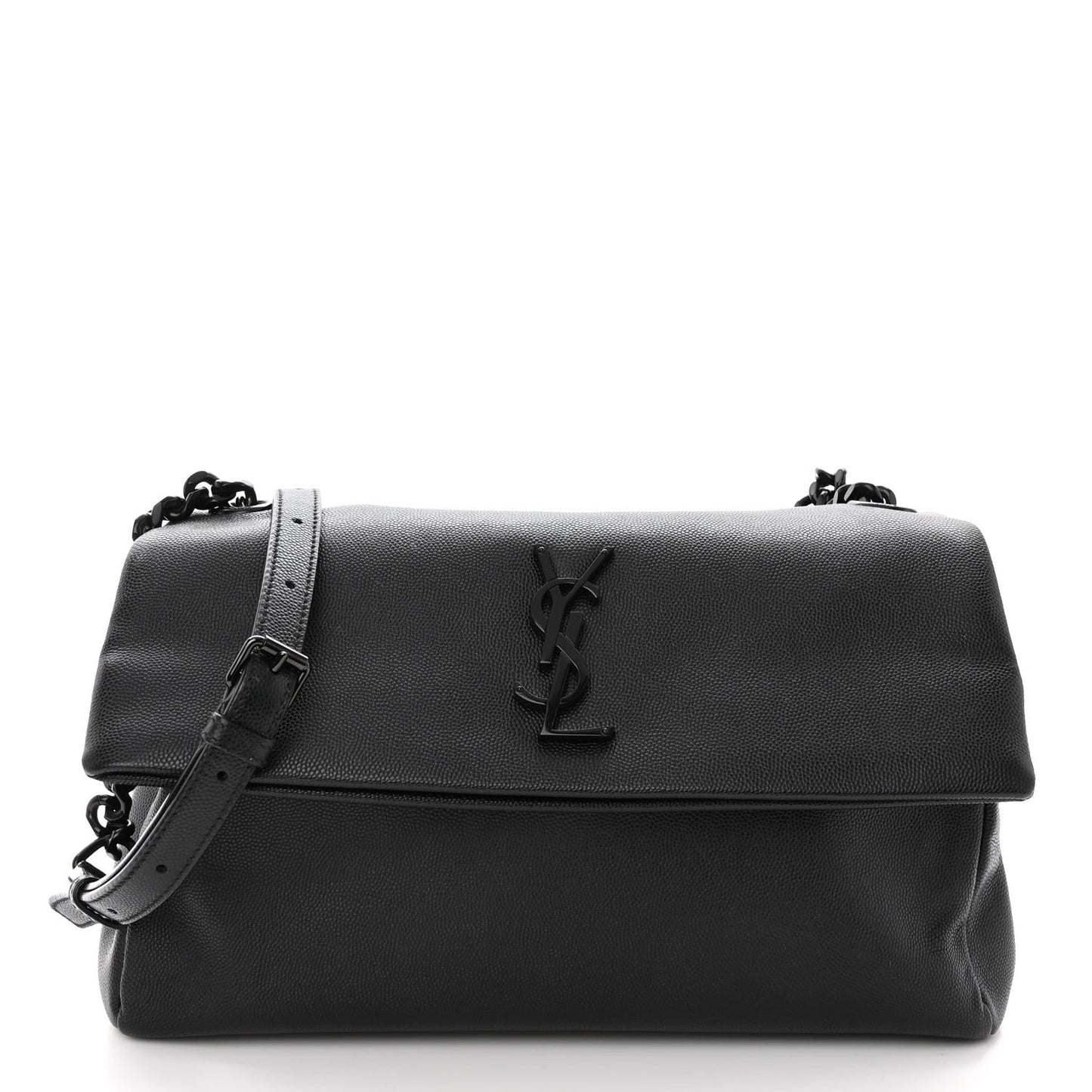 Grain De Poudre Medium West Hollywood Monogram Fold-Over Black