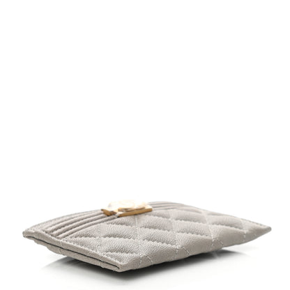 Chanel Caviar Quilted Boy Card Holder Grey 4 of 8