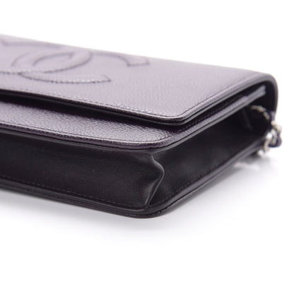 Chanel Caviar Timeless CC Wallet On Chain WOC Purple 11 of 12