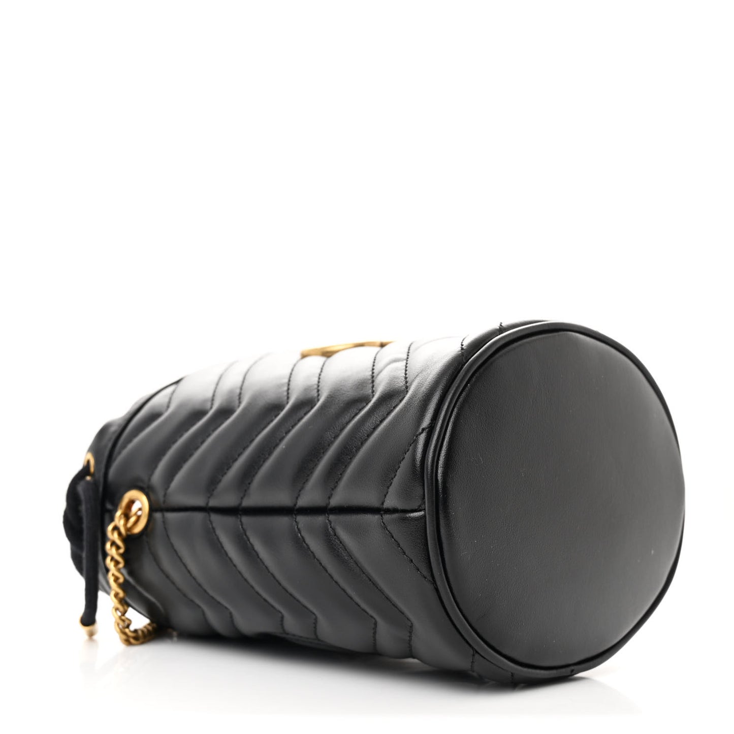 Calfskin Matelasse Mini GG Marmont 2.0 Bucket Bag Black