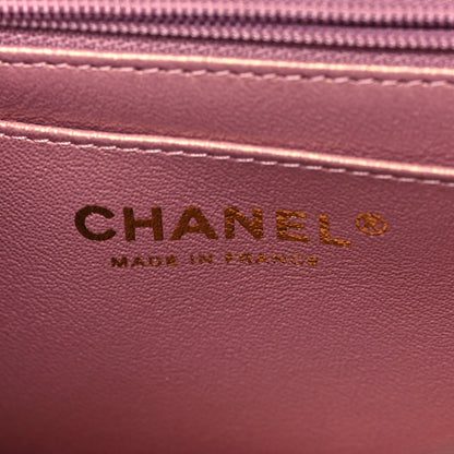 Chanel Iridescent Lambskin Quilted Mini Top Handle Rectangular Flap Pink 6 of 10