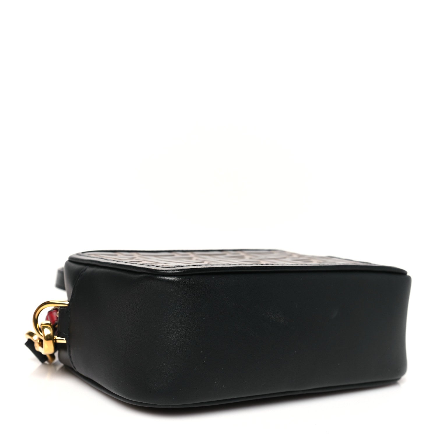 Fendi Vitello Century Bi-Color FF 1974 Embossed Mini Camera Case Maya Black 4 of 11