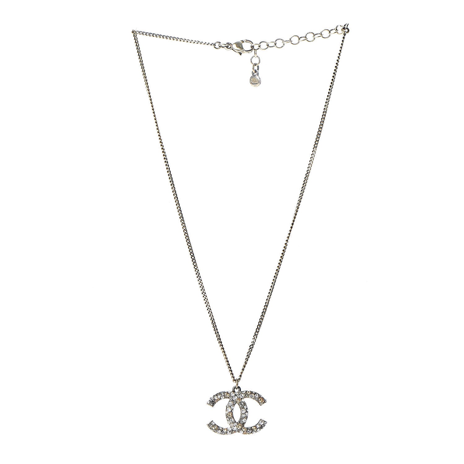 Chanel Crystal CC Necklace Multicolor Gold 3 of 7