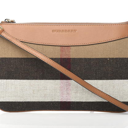 Burberry Mega Check Peyton Crossbody Clutch Bag Saddle Brown 9 of 11
