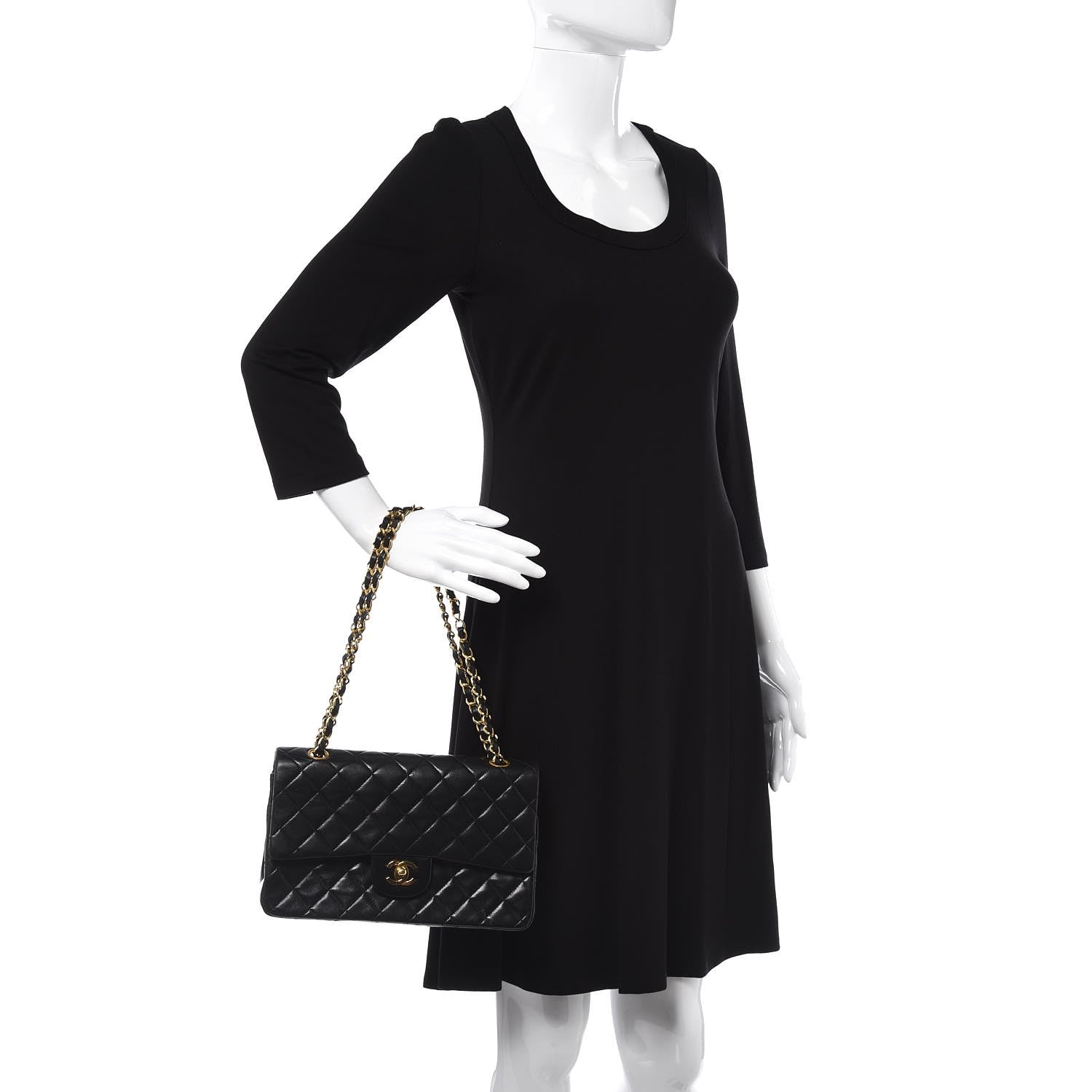 Chanel Lambskin Quilted Medium Double Flap Black 2 of 11