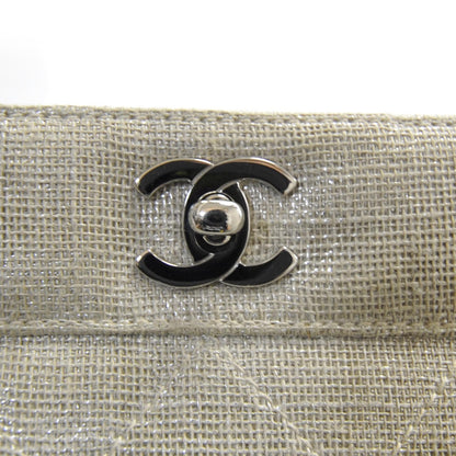Chanel Metallic Linen Shoulder Bag Silver 11 of 11