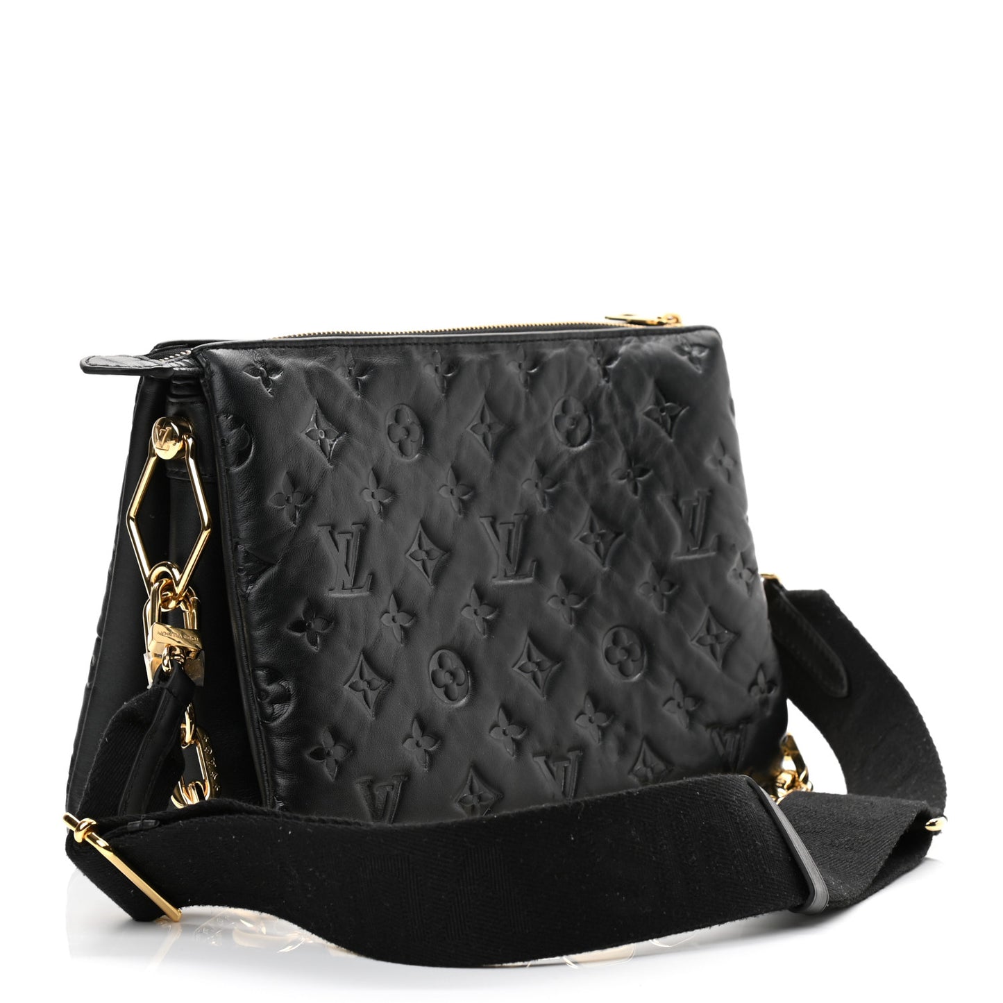 Lambskin Embossed Monogram Coussin PM Black