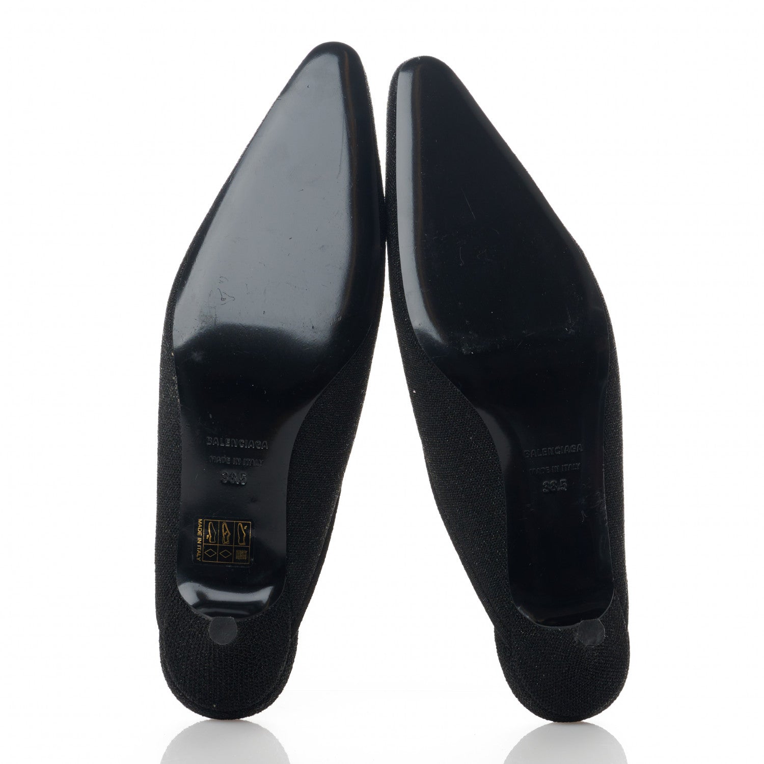 Balenciaga Glitter Knit Pointed Toe Mules 38.5 Black 5 of 8