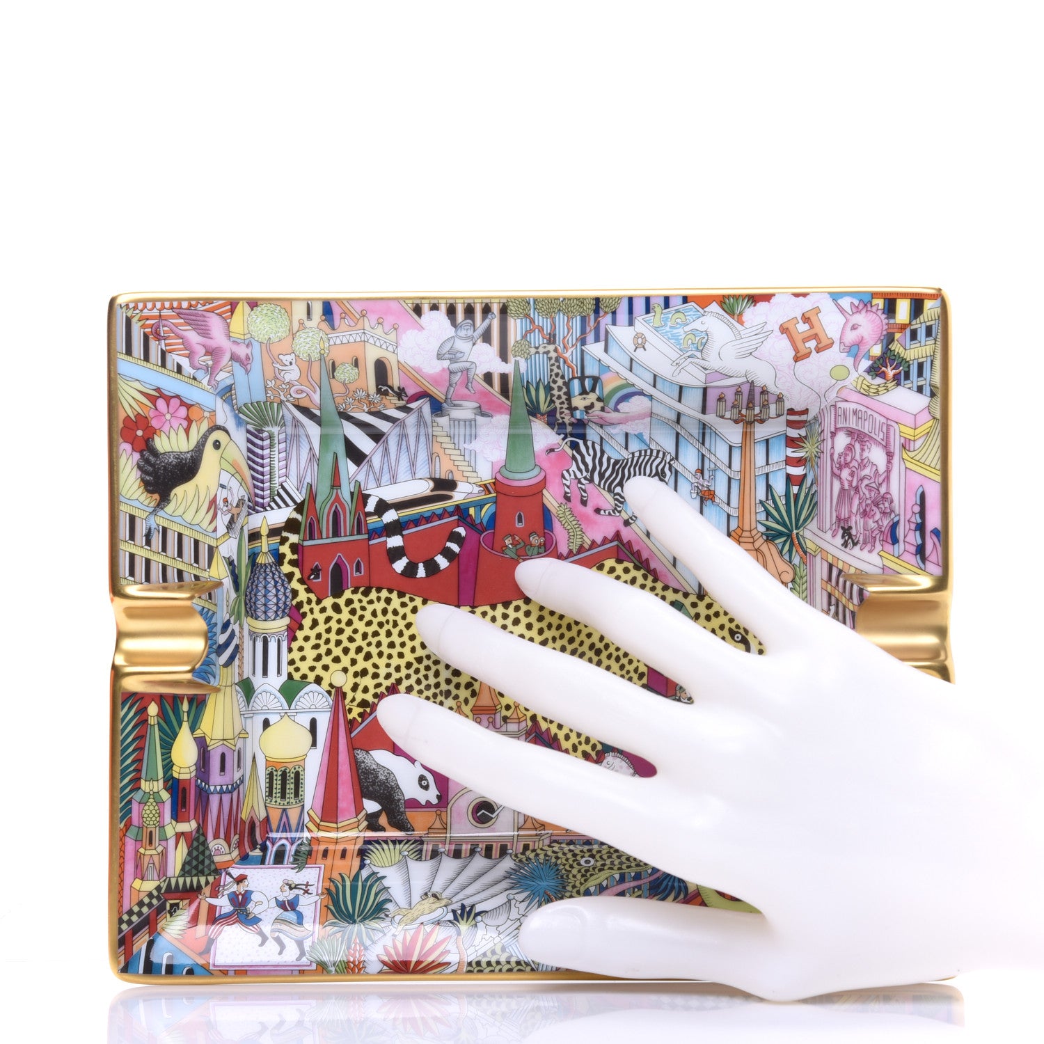 Hermes Porcelain Animapolis 3H Ashtray Ecarlate 2 of 5