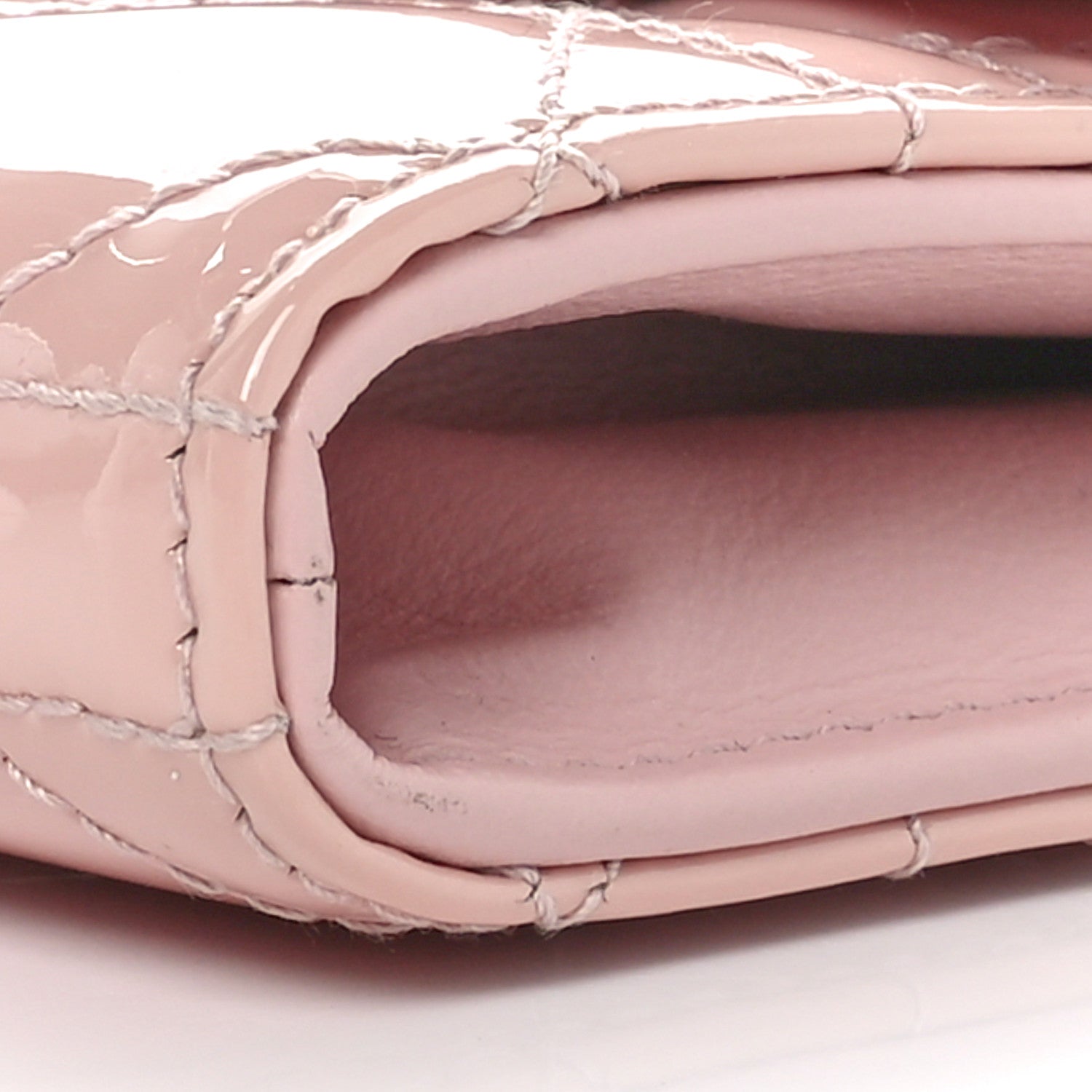 Christian Dior Patent Cannage Lady Dior Rendezvous Wallet On Chain Light Pink 10 of 11