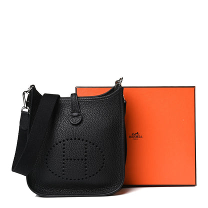 Hermes Taurillon Clemence Evelyne TPM Black 12 of 12