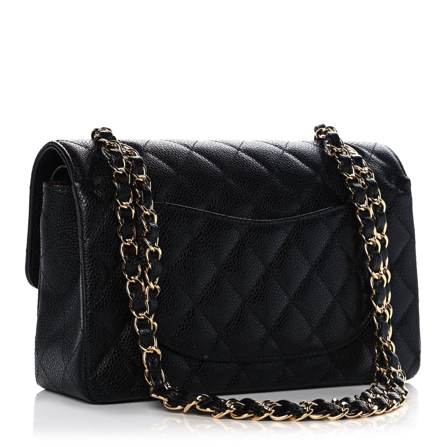 Caviar Quilted Small Double Flap Black