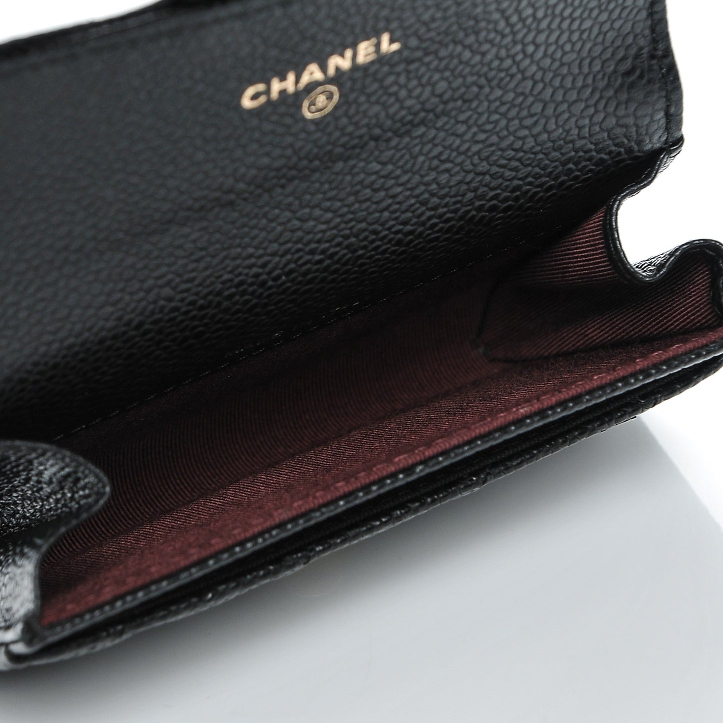 Caviar Quilted Flap Card Holder Black
