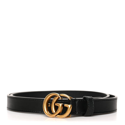 Gucci Calfskin Double G 20mm Belt 80 32 Black 1 of 5