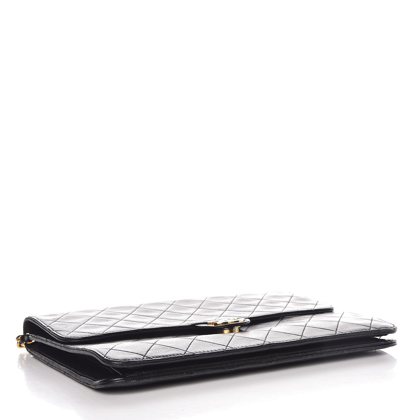 Lambskin Quilted Medium Single Flap Black