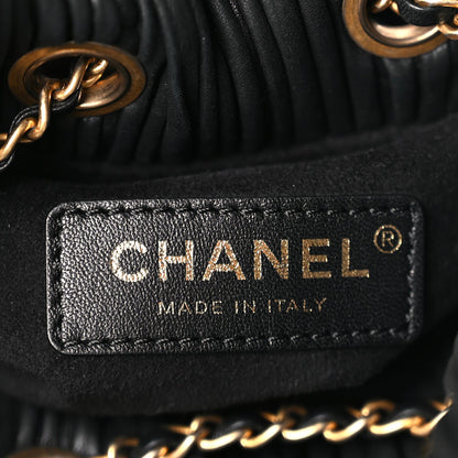 Chanel Iridescent Crumpled Calfskin Small Coco Pleats Backpack Black 5 of 9