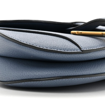 Christian Dior Grained Calfskin Mini Saddle Bag Sky Blue 10 of 11