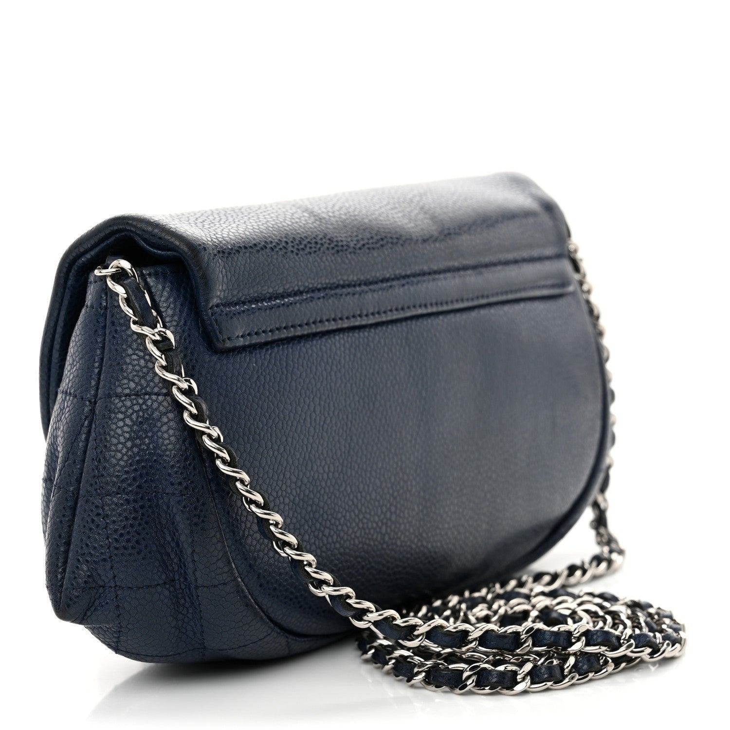 Chanel Caviar Half Moon Wallet On Chain WOC Navy 3 of 7