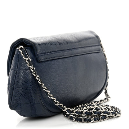 Chanel Caviar Half Moon Wallet On Chain WOC Navy 3 of 7