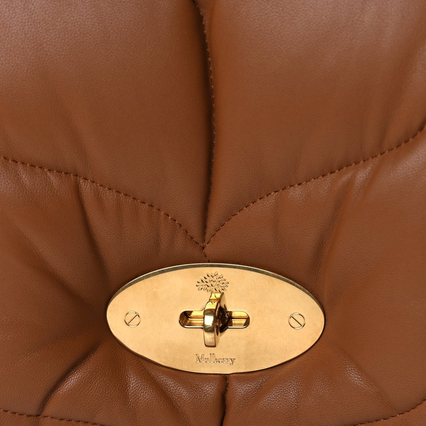 Nappa Pillow Quilted Softie Bag Tobacco Brown