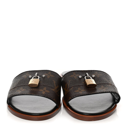 Louis Vuitton Monogram Lock It Flat Mules 40 Brown 2 of 12