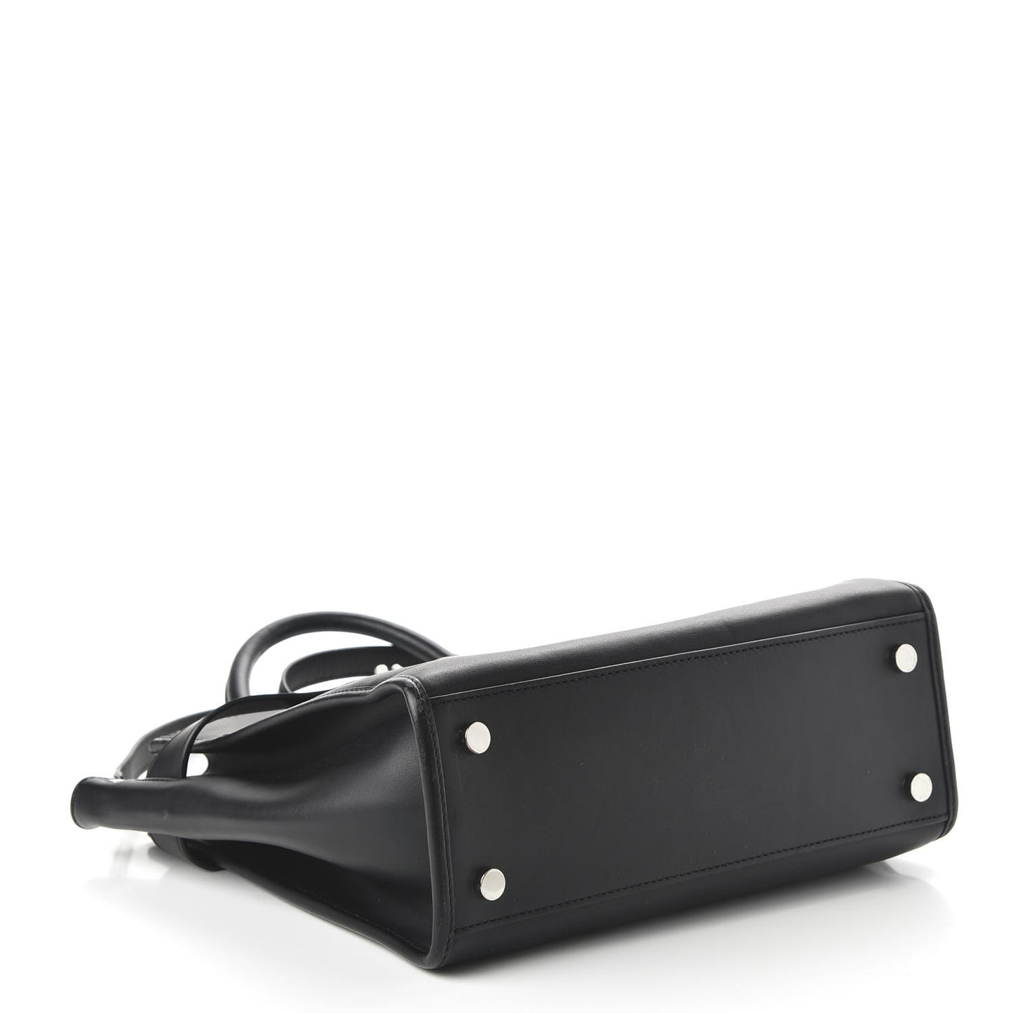 Smooth Calfskin Attica Chain Satchel Black