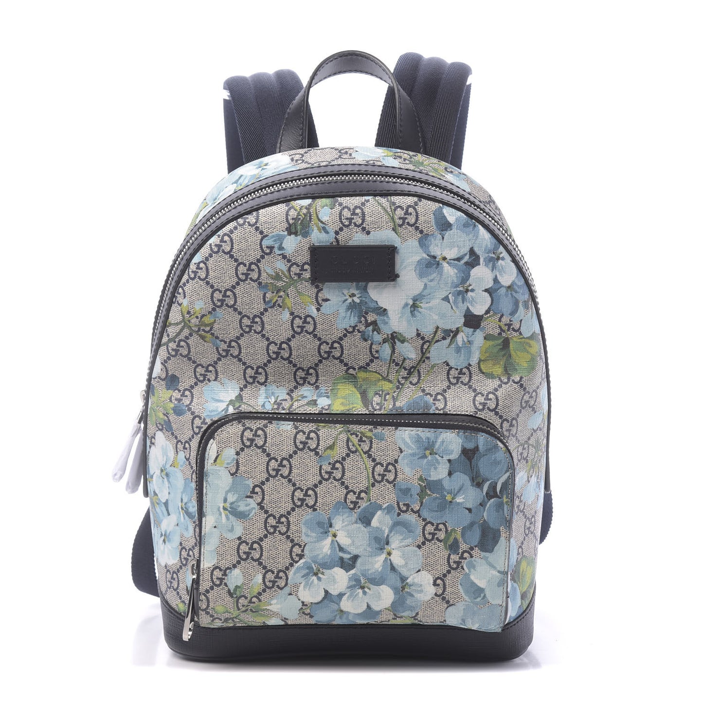 GG Supreme Monogram Blooms Small Day Backpack Blue