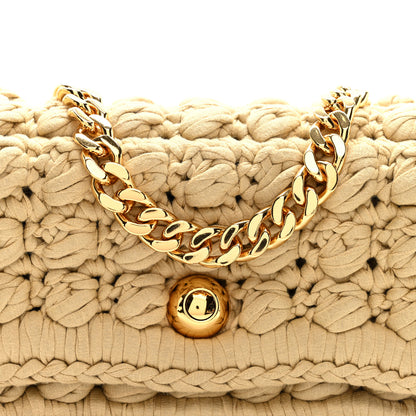Bottega Veneta Jersey Crochet Shoulder Bag Cane Sugar 7 of 9