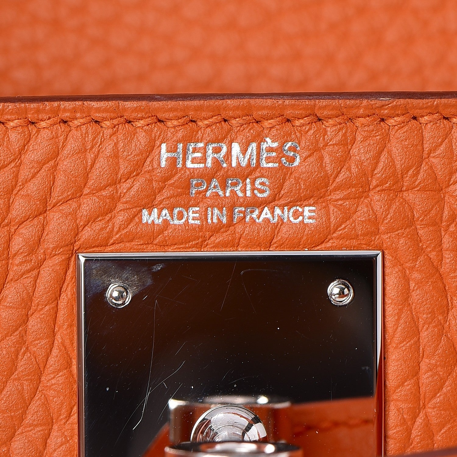 Hermes Taurillon Clemence Kelly Retourne 28 Orange 18 of 35
