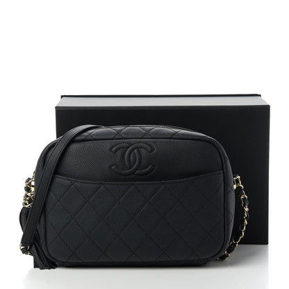 Chanel Iridescent Caviar Quilted Small Coco Tassel Camera Case Black 11 of 11