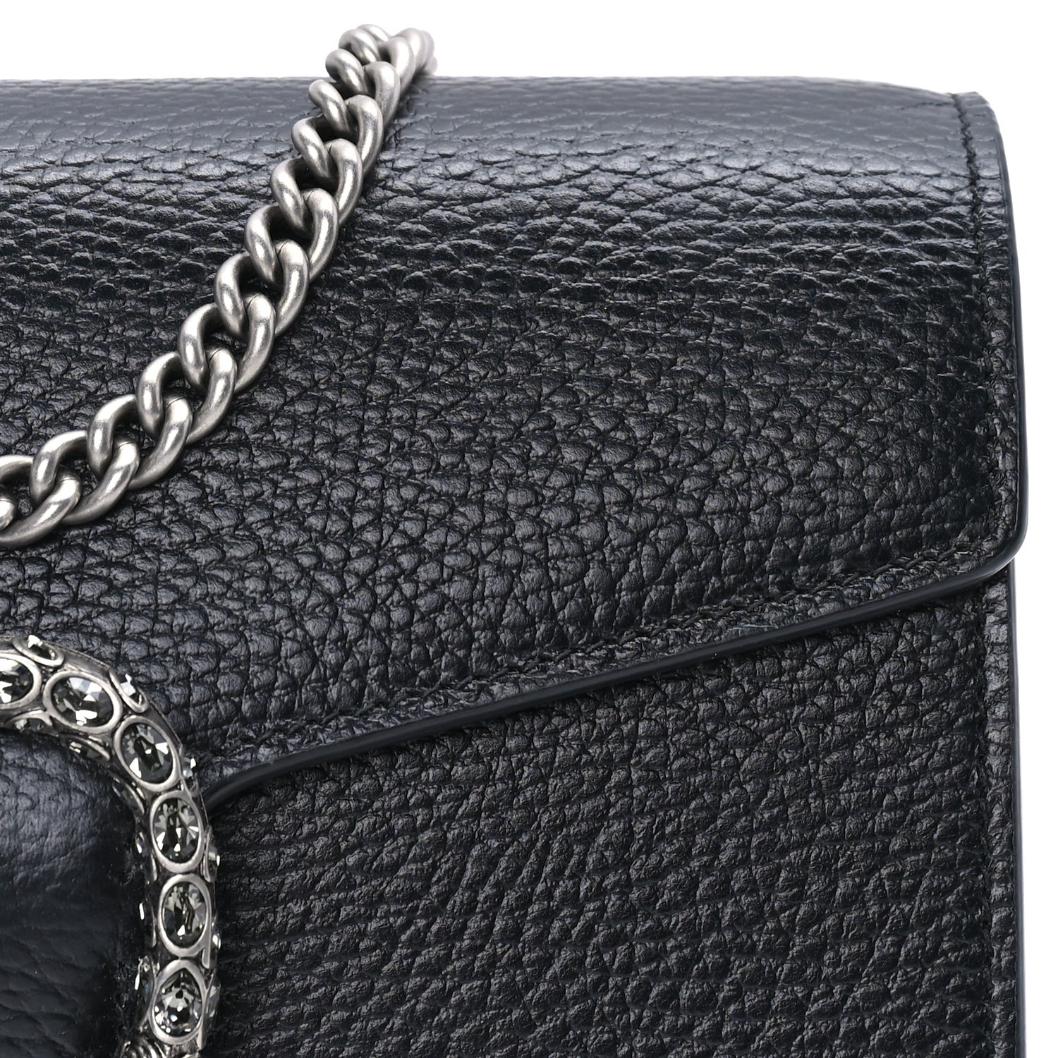 Gucci Calfskin Mini Dionysus Chain Wallet  Black 6 of 7