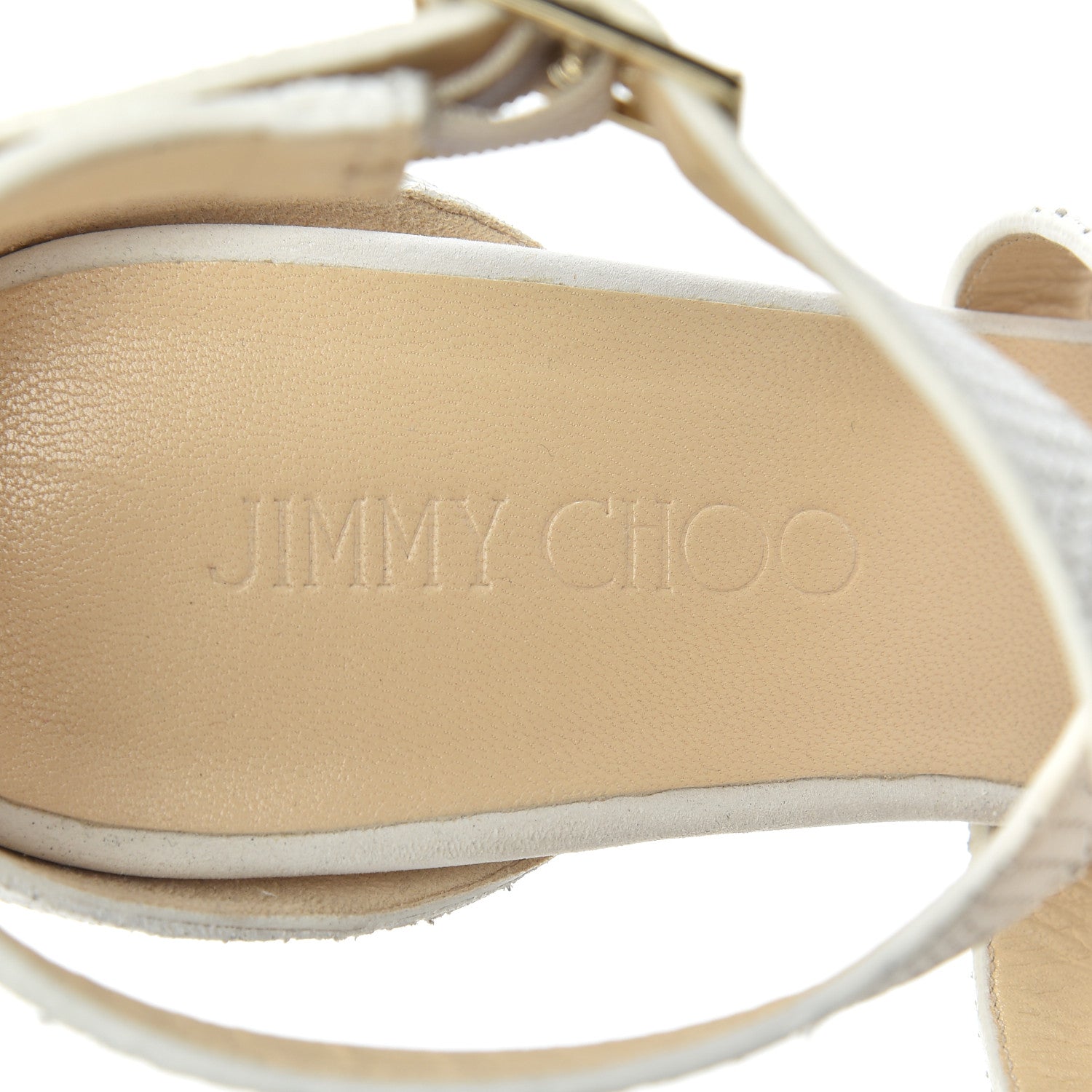 Jimmy Choo Nubuck Embossed Cork Portia 120 Wedge Sandals 37 Latte 7 of 10