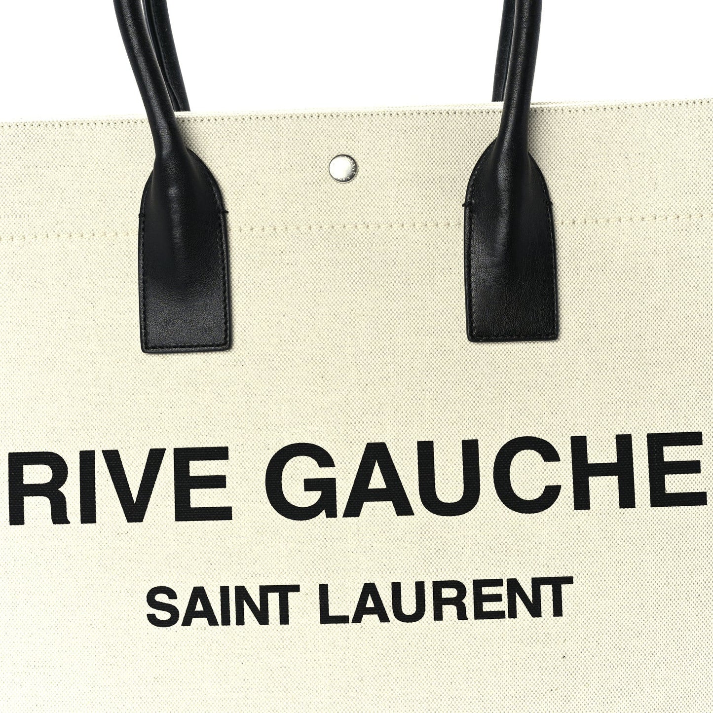 Linen Calfskin Small Rive Gauche Tote  Optic White