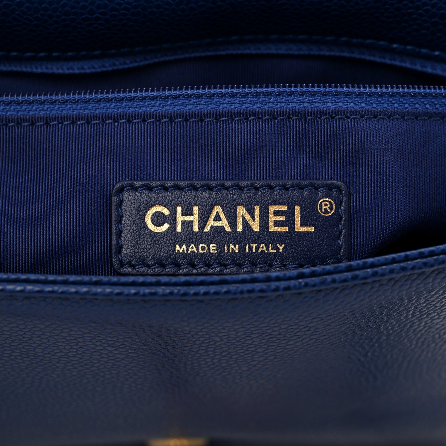 Caviar Large Carry Around Flap Bag Blue