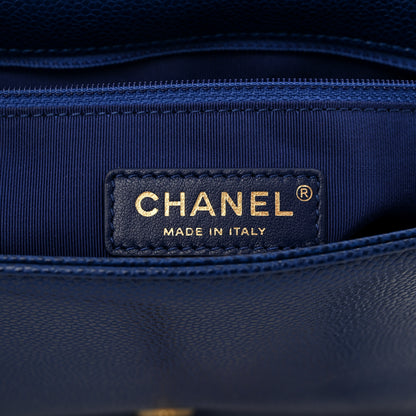 Chanel Caviar Large Carry Around Flap Bag Blue 6 of 11