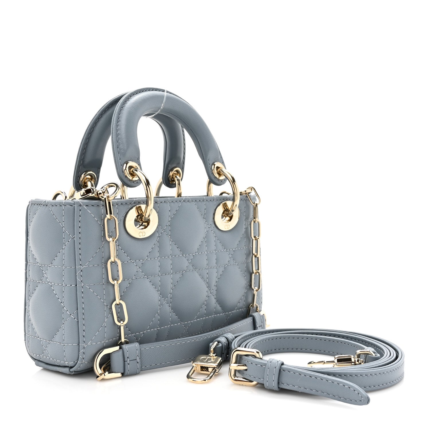 Christian Dior Lambskin Cannage Micro Lady D-Joy Cloud Blue 3 of 10
