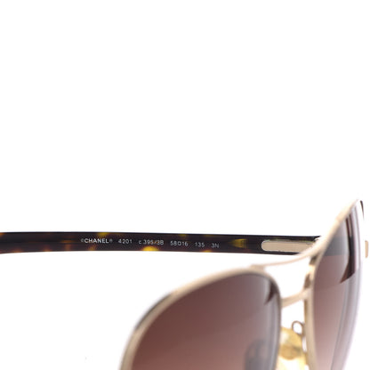 Chanel CC Aviator Sunglasses 4201 Gold 6 of 7